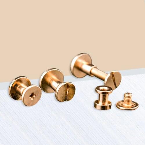 100 Pcs / Set Ledger Nail Double Layer Flat Head Rivet Nut Belt Fixing Screw Leather Craft Wallet Fasteners DIY Accessories