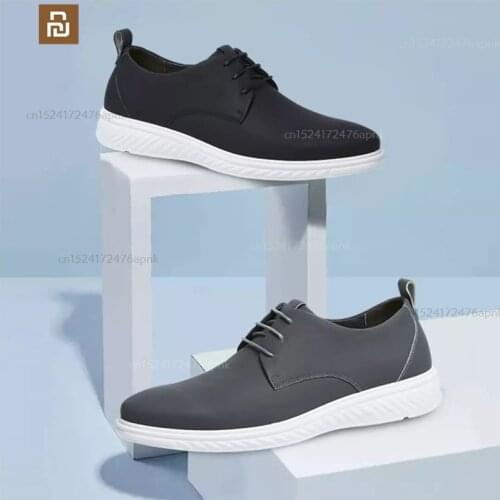 2 colors xiaomi mijia leather lightweight shock-absorbing casual shoes mens business casual shoes youpin leather shoes