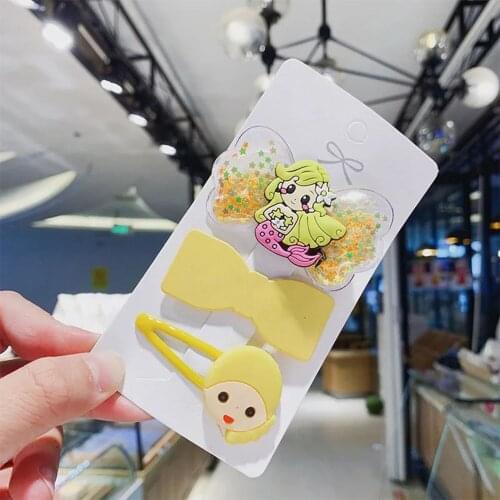 3 Pieces Kids Bobby Pin Sequins Mermaid Hairpin Hair Clips Hair Accessories for Girls, Yellow/Purple/Blue/Red/Pink