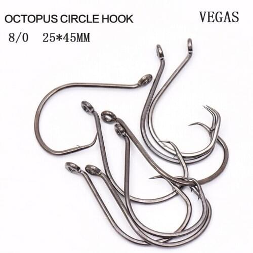 8/0 50pcs Hot Sell Circle Octopus Fishing hook Sea Fishing Hook Squid Circle Hook