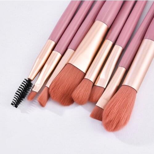 8 Pcs Professional Pastel Color Natural Hair Makeup Brushes Foundation Powder Blush Eyeshadow Eyebrow Blending Brush Set Tools