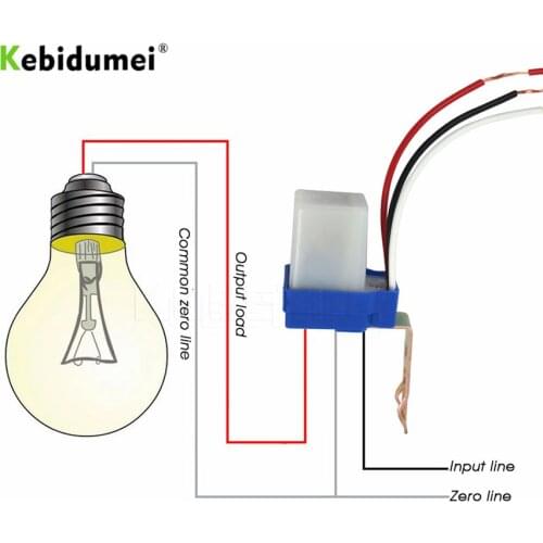 KEBIDU Automatic Auto On Off 110V 220V DC AC 12V 50-60Hz 10A Sensor Switch Photocell Street Light Switch Control Photoswitch