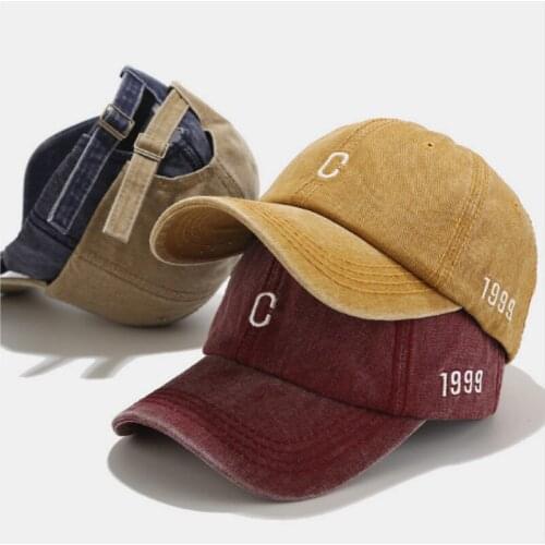 Washed cotton baseball cap men casual embroidery letter snapback hat cap high quality summer curved sun hat outdoor sunhat bone
