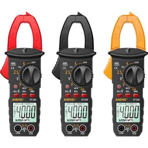 ST180 Digital Clamp Meter Multimeter Voltage High-precision Anti-burn Meter 4000 Counts Car Amp Hz Capacitance NCV Ohm Tool