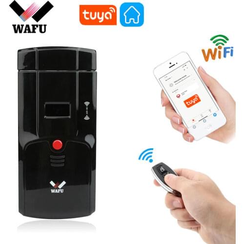 Wafu 011A Door Lock Tuya Wifi Smart Lock Bluetooth Lock Electronic Remote Control Lock Phone Control Invisible Locks Black