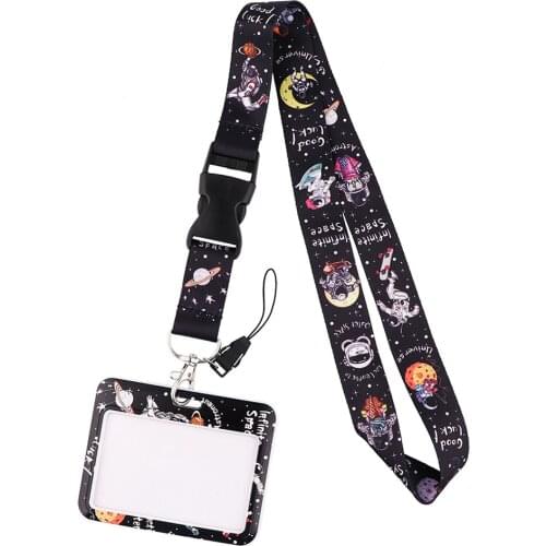 DZ2068 Astronaut Novel Neck Strap Lanyards Keychain Badge Holder ID Card Pass Hang Rope Lariat Lanyard Key Ring Gift Accessories