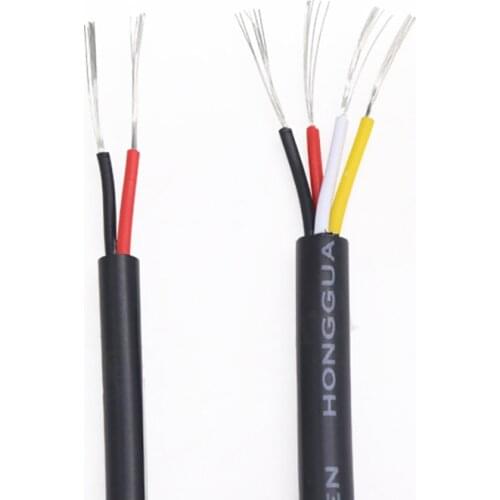 20AWG shielded wire UL2464 multi-core sheathed black and white power cord 2 core 4-core signal control PVC flexible wire