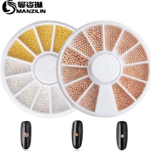 Nail art ornaments of gold and silver ball mixed gold silver rose gold metal steel ball disk pack specification