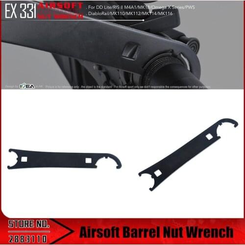 Element Airsoft Tactical Barrel Nut Wrench Rifle Mount For DD / Lite RIS II / MK 114/ MK 116 black EX331