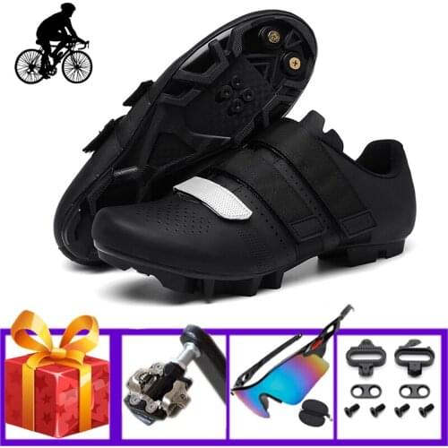Sapatilha Ciclismo Mtb Cycling Shoes Men Women Breathable Self-locking Outdoor Mountain Bike Sneakers Add SPD Pedals Sunglasses