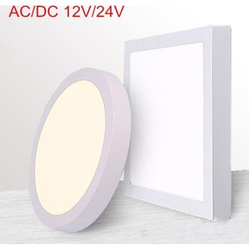 AC/DC 12V/24V 9W/15W/25W Round/Square Led Panel Light Surface Mounted Led ceiling Downlight Indoor lighting