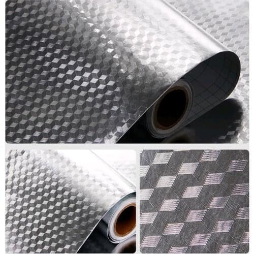 Sunice Cubic Grid Anti-oil Film Kitchen Hood Wall Sticker Kitchenware furniture Protective Self-adhesive Film 0.4x15m