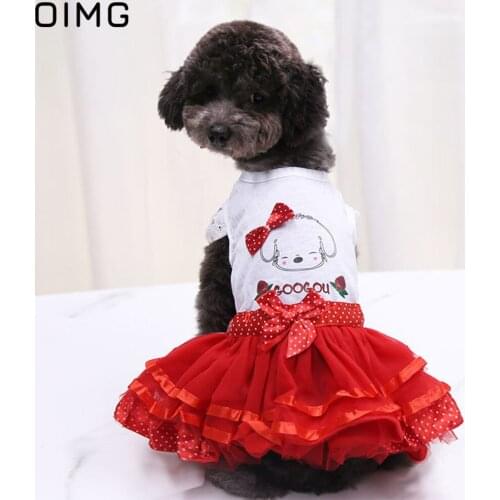 OIMG Pet Dress Summer Patchwork Fruit Printed Dog Princess Dresses For Small Dogs Clothes Pomeranian Poodle Puppy Skirts