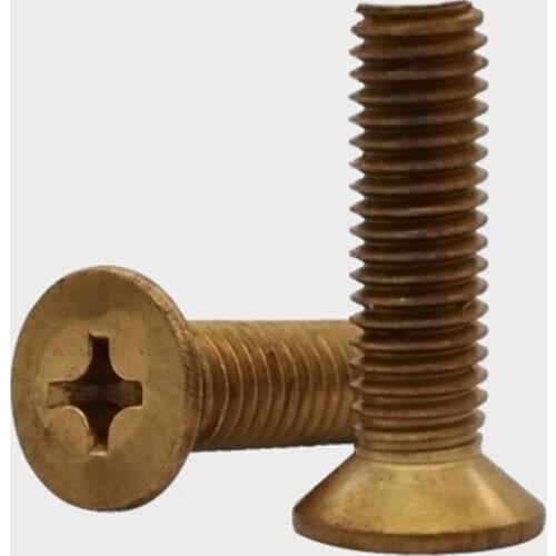 M3 M4 Brass Countersunk Screw Flat head Bolts Phillips Screws 6-25mm Lenght