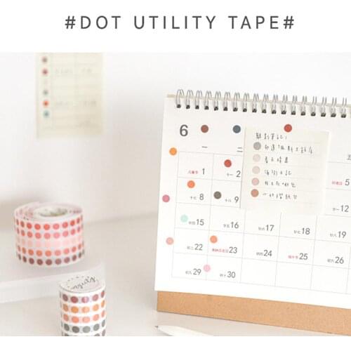 Colourful Cute Dots Stickers Adhesive Tapes Planner Decoration Label Paper Washi Tape Washi Paper Handmade tool School Supply