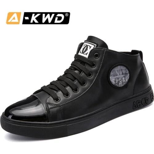 Fashion Black Sneaker Men Chaussure Homme Cuir Light Mans Shoes White Mens Leather Shoes Luxury Men Shoes High Top Men Sneakers