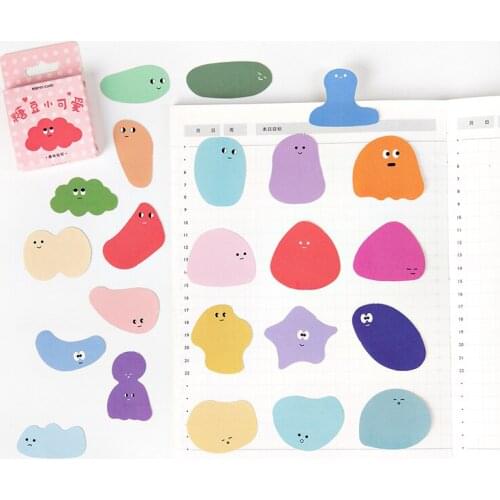 SIXONE 46 / Box Sugar Bean Emoticons Stickers Kawaii Handbook Diary DIY Decorative Stickers Cute Sealed Stickers Stationery
