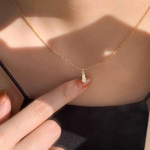 Delicate Jewelry Delicat Round Pendant Necklace Popular Design High Quality Shiny Crystal Chain Necklace For Women Gifts