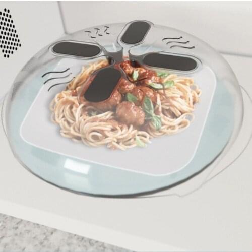 New Food Splatter Guard Microwave Hover Anti-Sputtering Cover Oven Oil Cap Heated Sealed Plastic Cover Dish Dishes Food Cover
