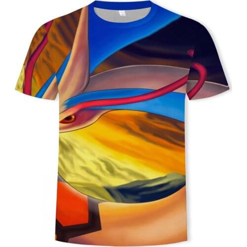 2021 summer new style 3D anime graffiti boy/girl short-sleeved T-shirt trendy fashion casual pattern T-shirt