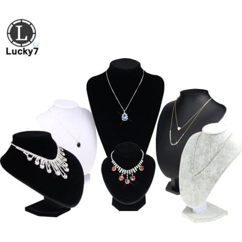Portrait Necklace Display Stand Holder Jewellry Mannequin Bust For Necklace Pendant Window Display 36cm~15cm Heigh