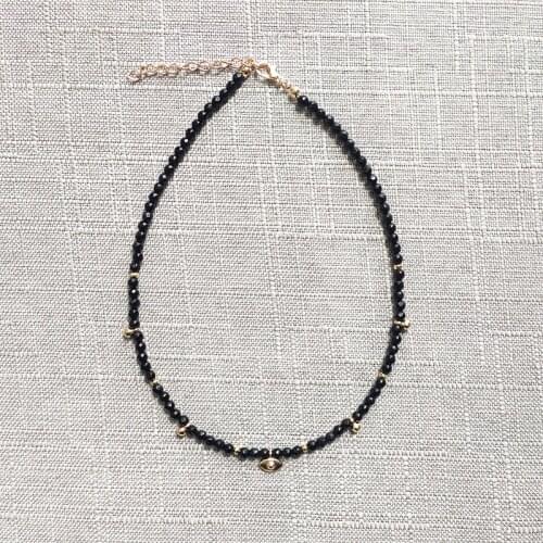 Handmade Natural Stone Beaded Necklace Vintage Glamour Eye Pendant 2021 Summer Beach Jewelry Valentines Day Gift Wholesale