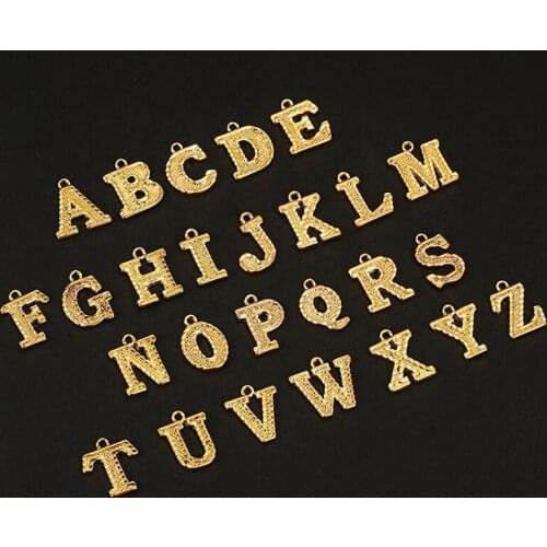 2021 New Fashion 26 English Capital Letters Pendant Necklace Party Jewelry Ladies Shiny Golden Initials Clavicle Chain Necklaces