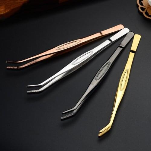 22cm Silver/Copper/Gold/Black Stainless Steel Kitchen & Bar Tweezer Food Tongs Kitchen Cooking Medical Tweezers