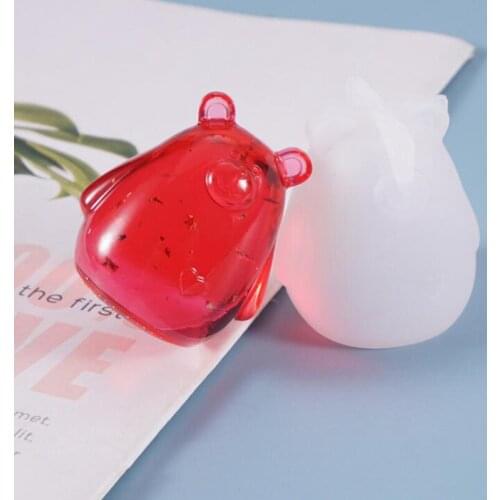 1PCS transparent silicone mold 3D bear Charms mold DIY water drop decorative silicone mold