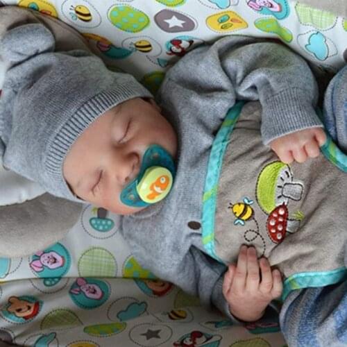 19in Realistic Doll Closed Eyes Sleep Boy Soft Vinyl Silicone Baby Newborn Boys