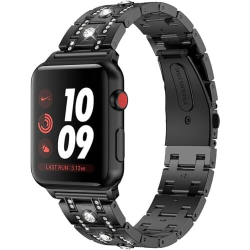 Ремешок для часов for Apple Watch Band 38mm 40mm for iwatch watchband Series 5 4 3 2 1 Accessories Metal Bling Strap correa