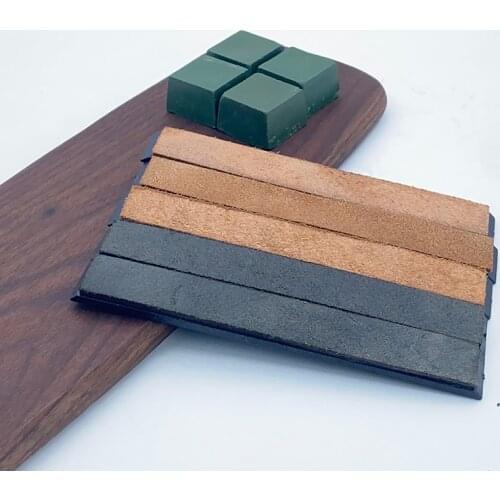 2 pcs Sharpening leather Black leather article Sharpening wax fine grind grinding knife sharpening Polish belt polishing paste