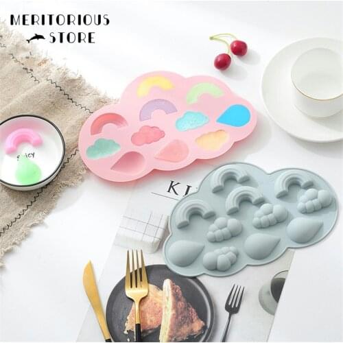 11 Holes Rainbow Cloud Silicone Chocolate Mould Jelly Gummy Maker Ice Melt Cake Muffin Mold Bakeware Kitchen Accessories Tools