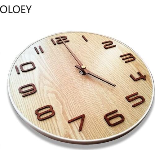Modern Design Large 3d Wall Clock Silent Wood Living Room Bedroom Home Decor Wall Watch Solid Wood Relogio De Parede Gift Ideas