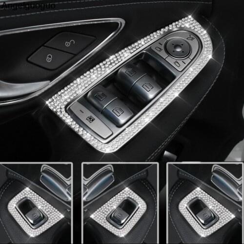 Car styling Window Lift Button Frame Trim Kit For Mercedes Benz C Class W205 GLC X253 2015-2019 LHD