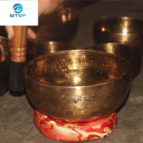 Tibetan Full Moon Singing Bowl Nepal Pure Handmade Professional OM Sound Bronze Bowls Yoga Therapy Buddha Chakra Perfect Gift