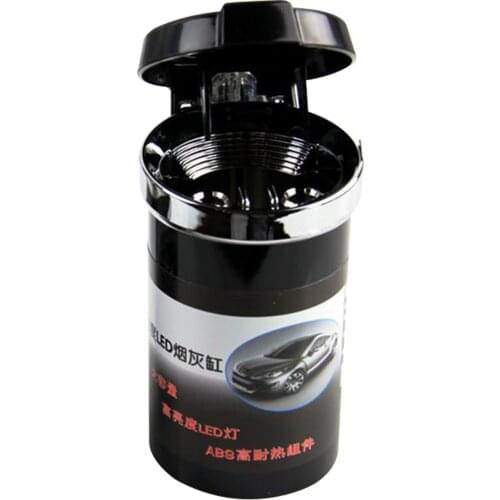 Universal Car Ashtray Cigarette Ash Holder With Light Modern Heat-resistant Cigar Tray Container Trash Can Portable Car Styling