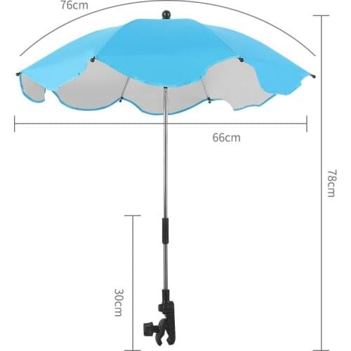 Universal Stroller Umbrella with Clamp Adjustable Multi-purpose Sunshade for Camping Walking Traveling ASD88