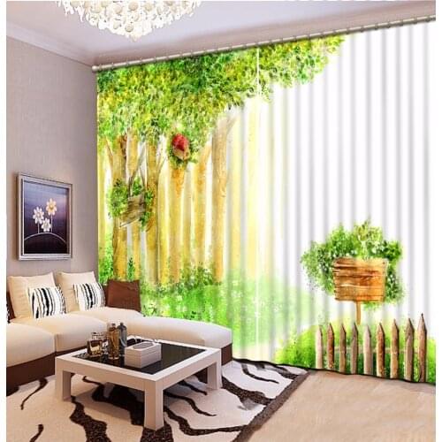Customize living room curtains Photo Fantasy beautiful forest 3d stereoscopic pattern blackout curtains