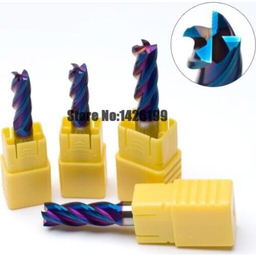 1PC Endmills 4mm 5mm 6mm 8mm 12mm 4 Flute HRC65 Carbide endmill machine Tungsten Steel cnc Milling Cutter End Mill machine tools