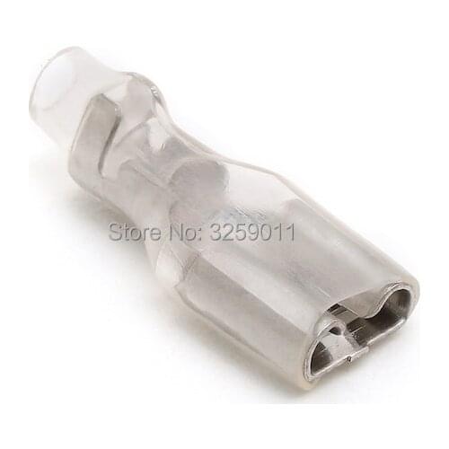 1PCS 6.3mm Brass Boat Car Speaker Circuit Board Connector Crimp Terminal With Transparent Sheath DJ622-6.3-3.0 Female Spade