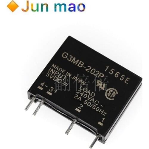 5PCS DC5V 12V 24V Solid State Relay Module G3MB-202P PCB Mounting SIP SSR AC 240V 2A Snubber Circuit Resistor DC-AC Relay Module