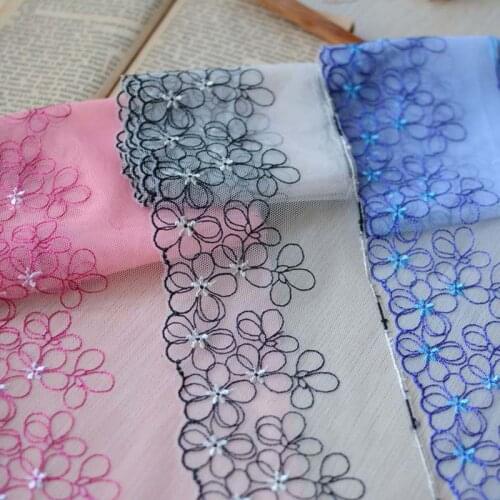 28Meters Flowers Embroidered Net Lace Trims Edge Fabric for Wedding Party Decoration Diy Sewing Skirt Accessories