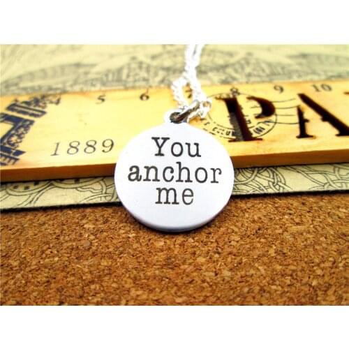 3pcs/lot Fashion stainless steel necklace "you anchor me" Charms Pendant necklace Jewelry Gift more style for choosing