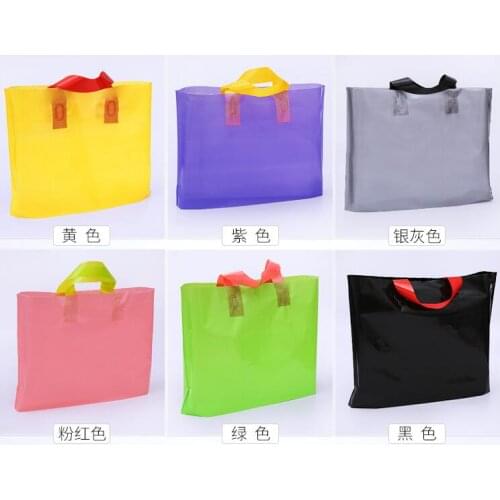 5 sizes 100pcs Large Gift Packaging Bag,Boutique Cloth packing plastic gift bag with handle White blue purple shopping bag