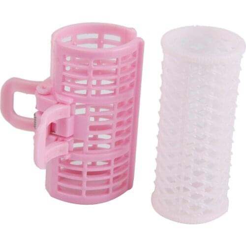 6x Pink Rollers Hair Curlers Styling Tool Hairdressing Hair Style DIY Set
