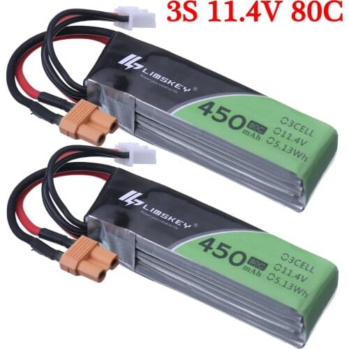 11.4V 450mAh 80C LiHV 3S Lipo Battery With XT30 Plug For iFlight CineBee BetaPFV Beta 85X Brushless FPV Drone RC Quadcopter