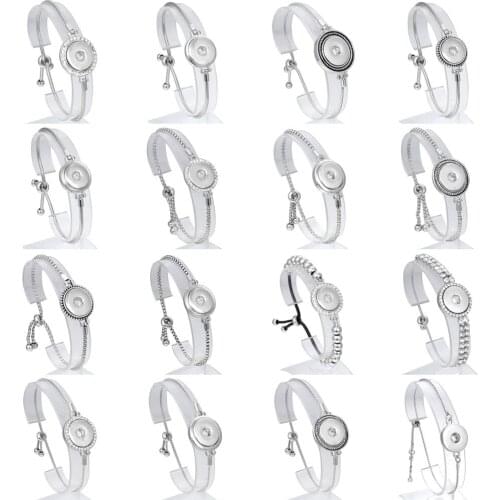 New Fashion Adjustable Chain Bracelets Metal Snap Bracelet Fit 18MM Snap Buttons DIY Snap Jewelry For Women