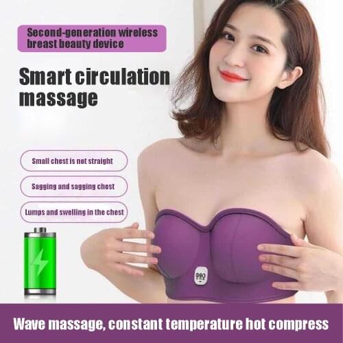 Bra Vibration Chest Massager USB Electric Chest Vibration Massager Heating Stimulator Machine Growth Enlargement Enhancer Breast