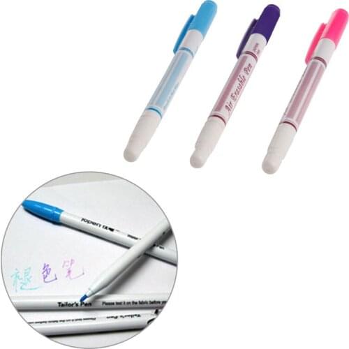 Double head water soluble Auto Vanishing Pen Water Erasable Fabric Marker Pen Marking Note Textile Tool apr14_35